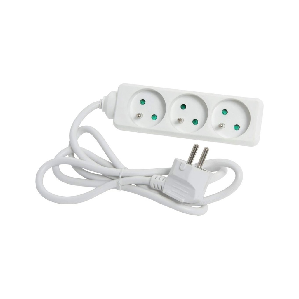 [DG-FB03T-1.5M] Bloc multiprise 3 prises 10/16A 2pole +t 230V/3680W