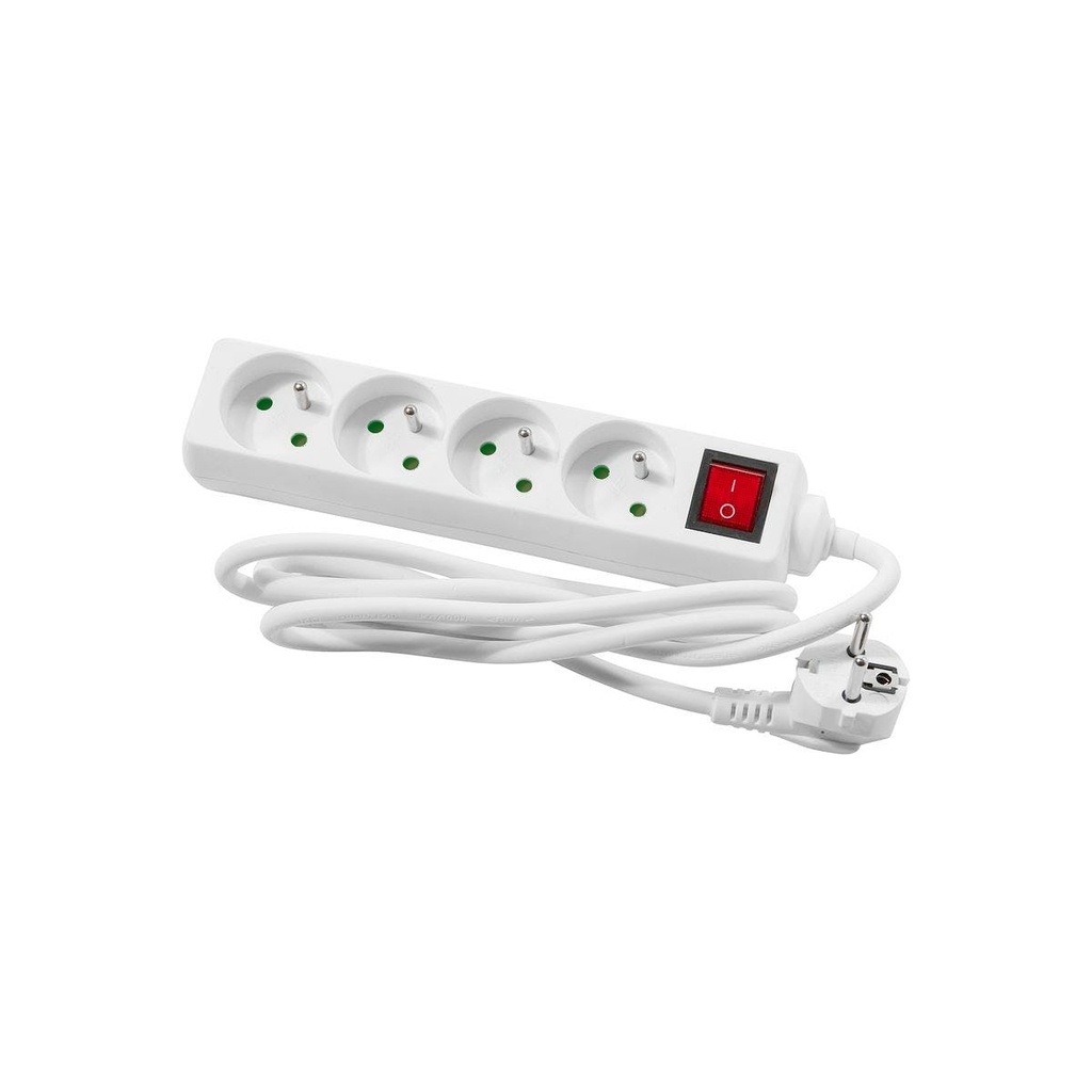 [DG-FB04KT-1.5M] Bloc multi 4 prises + interupteur 10/16A