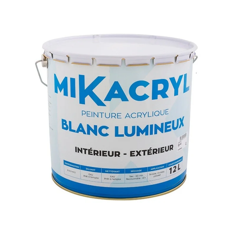 [PMIKACRYL12] Peinture Mickacyl 12L blanc