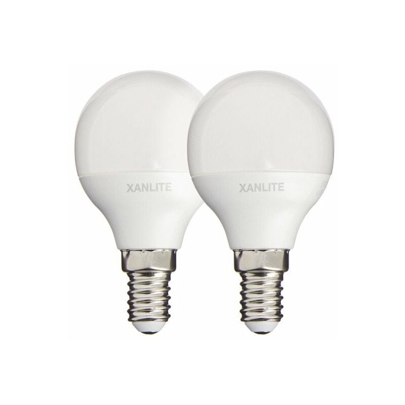 Pack 2 ampoules classiques led p45 opaques smd e14 470lm 2700k 4.9w