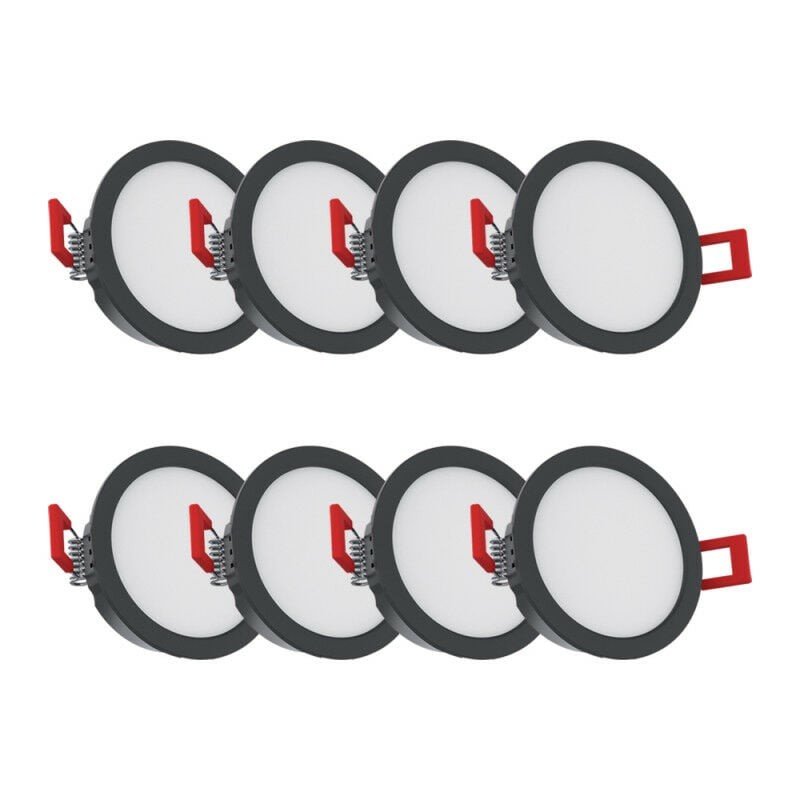 [PACK8SEL345NIPCCT] PACK DE 8 SPOTS LED INTEGRÉES NOIRS 345LM TRI WHITE - IP54