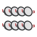 PACK DE 8 SPOTS LED INTEGRÉES NOIRS 345LM TRI WHITE - IP54