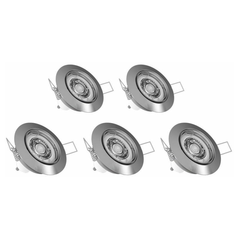 [PACK5SP50ASCW] Pack 5 spoteries acier brosse 345lm equivalence 50w 36 4000k gu10