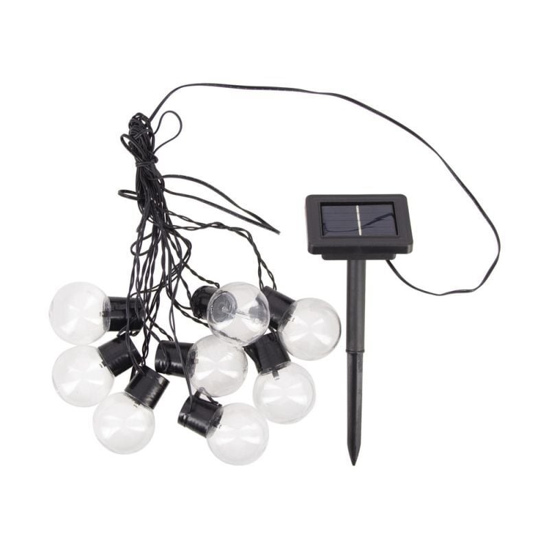 Guirlande solaire ginguette blanc chaud 5m 8 ampoules-3000k