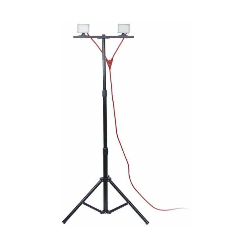 [PR20W2T] Projecteur de chantier super slim trépied 2 têtes 2x1600 lumens 40w IP44 6500k