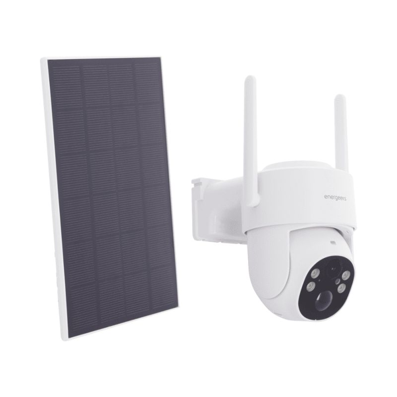Camera connectee exterieur solaire patro 4G motorisee detecteur de mouvement camera connexion 4G (sim non incluse) micro sd / cloud vision nocturne sirène et lumières led integrees panneau solaire 5w