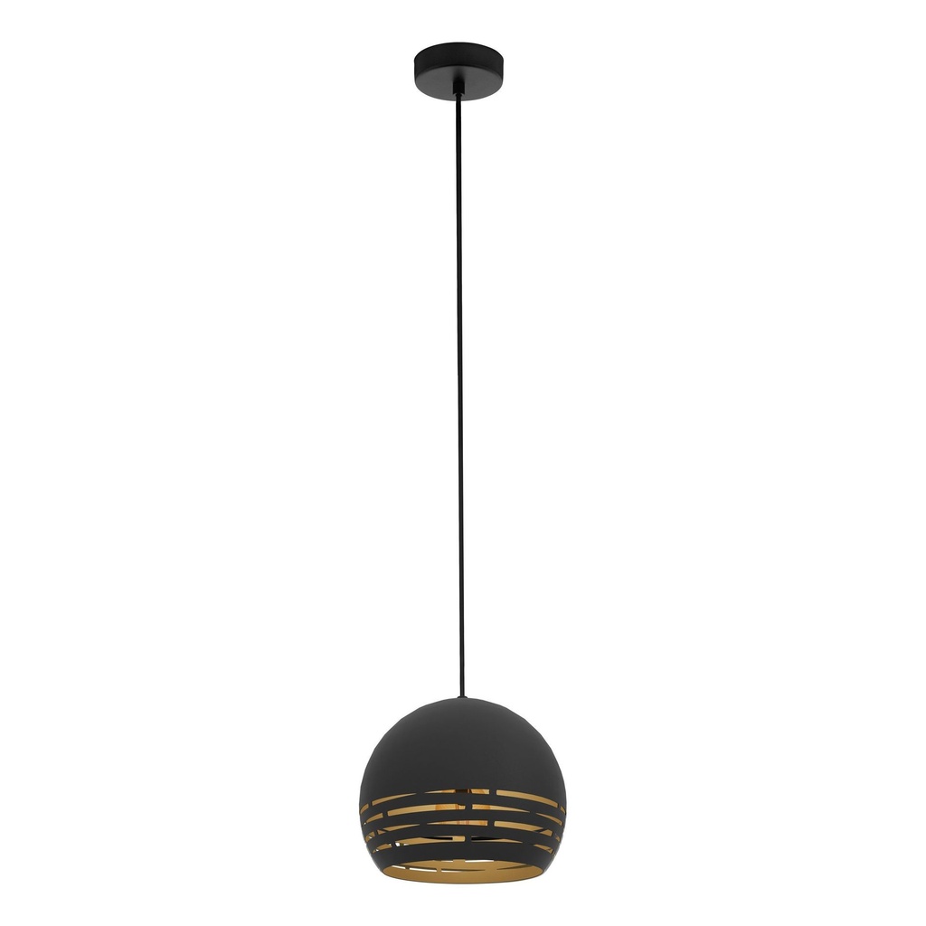 Suspension CAMASTRA E27 1X40W en acier noir et or D225mm