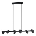 Suspension GATUELA 1 E14 6X25W en acier noir 1160x190x1100mm