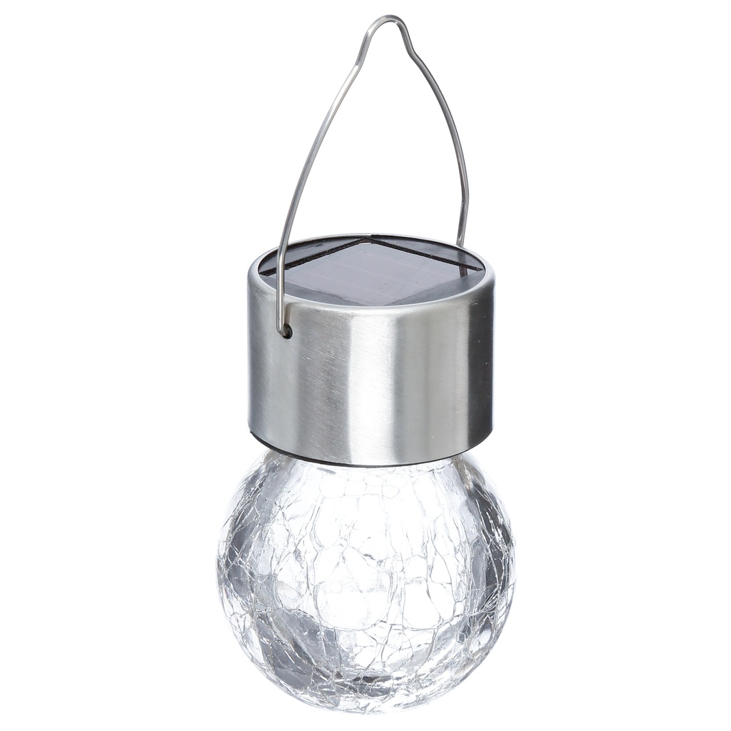 Lampe solaire à suspendre diam 6 cm inox