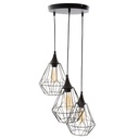 Suspension 3 lampes Kaore métal filaire noir