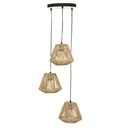 Suspensions 3 lampes Jily diam 20 cm corde naturel