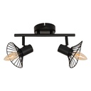 Applique 2 lampes Adelia L. 28 x P. 12,5 x H. 15,5 cm métal noir