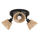 Plafonnier 3 lampes Myah diam 25 cm métal et corde