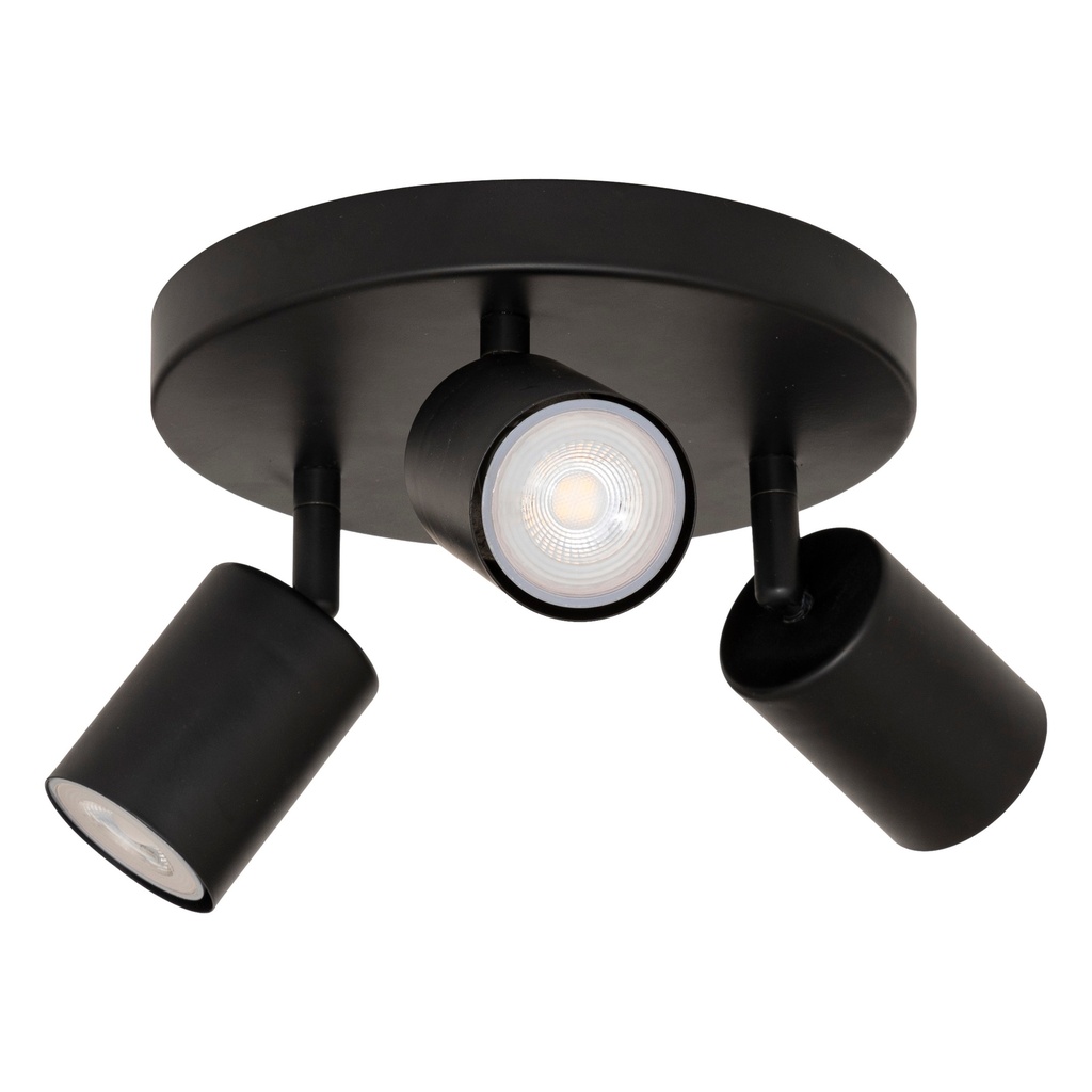[205980A] Plafonnier 3 lampes Vico diam 20 cm métal noir