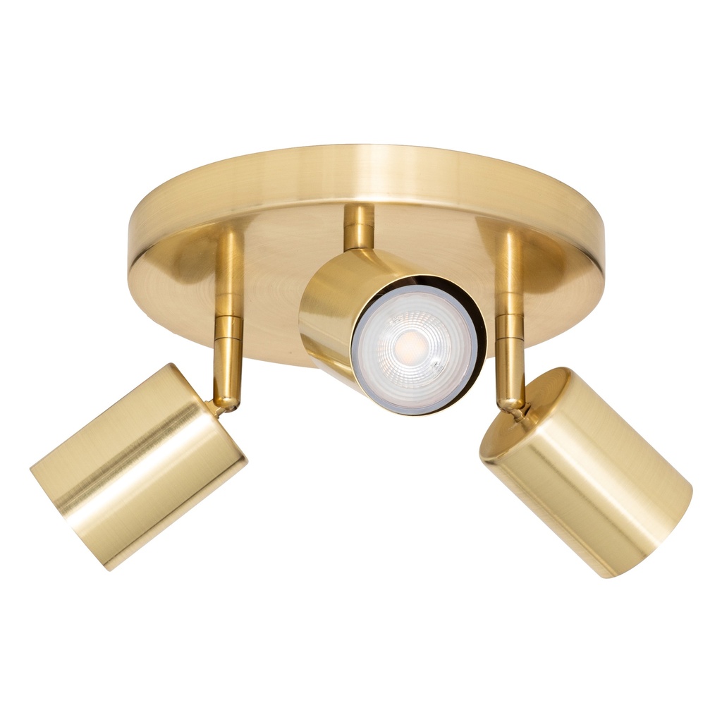 [205980B] Plafonnier 3 lampes Vico diam 20 cm métal doré