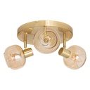 Plafonnier 3 lampes Pilia diam 25 cm métal et verre ambre