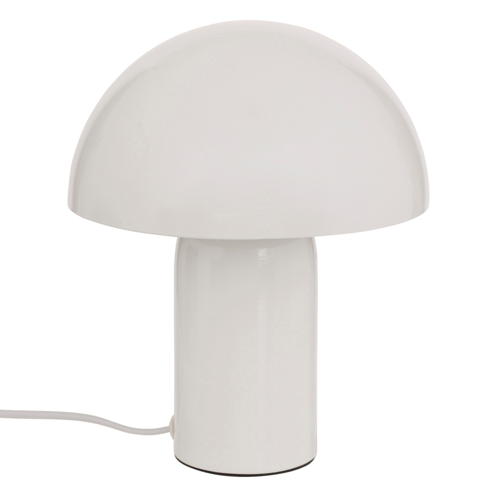 [210363B] Lampe champignon Lito haut 24,5 cm métal blanc
