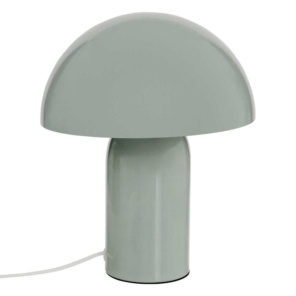 [210363E] Lampe champignon Lito haut 24,5 cm métal vert céladon
