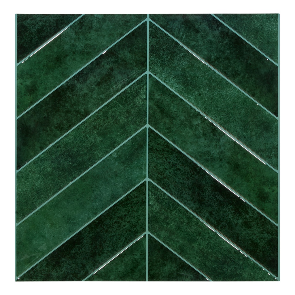 Lot de 2 stickers Caro 30 x 30 cm chevrons vert foncé