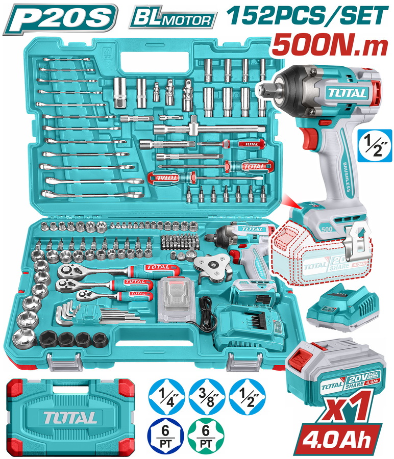 [THKTHP31522] Coffret à clé à chocs sans fil - ensemble 152 pcs